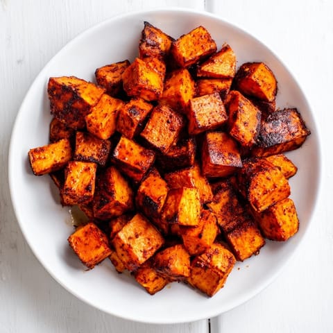 Golden, caramelized roasted sweet potatoes, a perfect side dish with smoky spices and crispy edges.