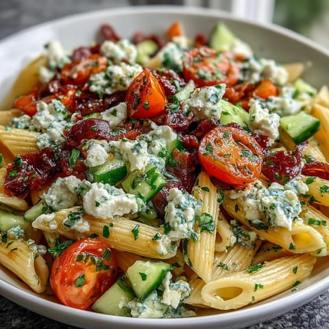 Greek Pasta Salad Olives Feta