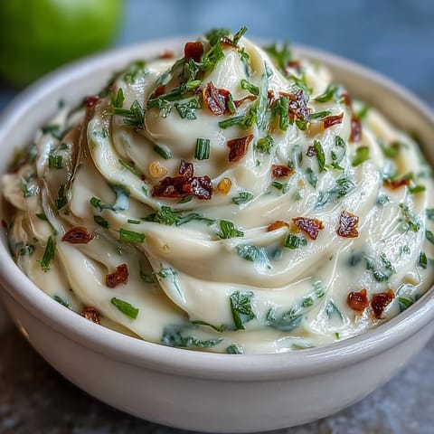 Homemade chipotle lime mayonnaise in a bowl, infused with zesty lime and spicy adobo for a bold, tangy flavor.