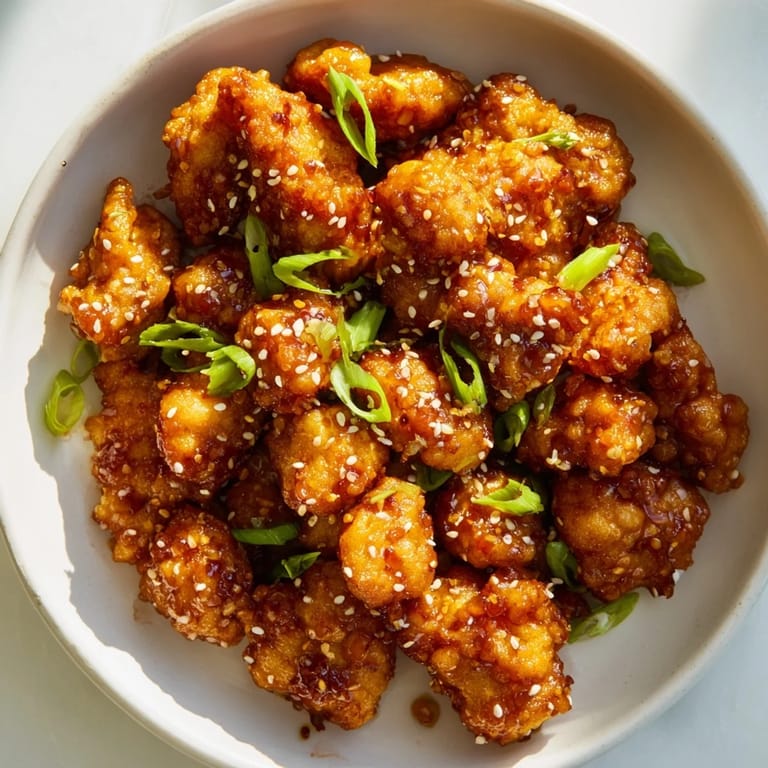 A beautiful close-up of sweet and tangy Orange Chicken, a homemade Chinese-American culinary delight.