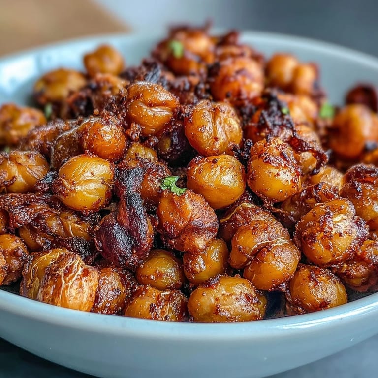 Crispy chickpea snack, baked until golden brown and dusted with aromatic spices.