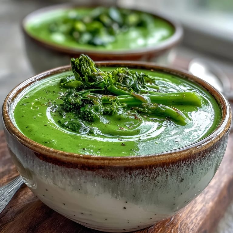 A steaming bowl of Big Green Immunity-Boosting Vegetable Soup garnished with lemon and olive oil.