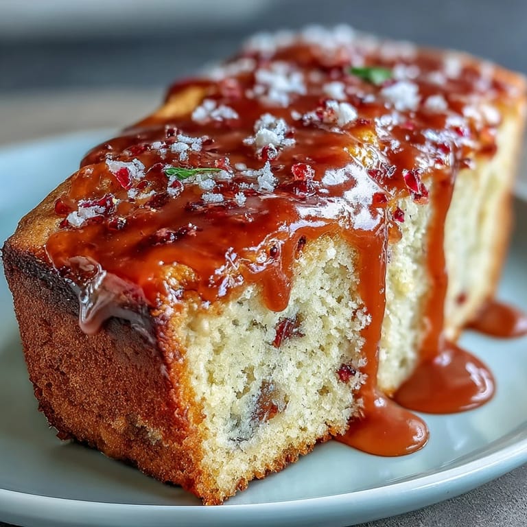 Overhead view of Heavenly Blood Orange Yogurt Cake with drizzled icing, baked in a loaf pan, ideal for brunch or dessert.