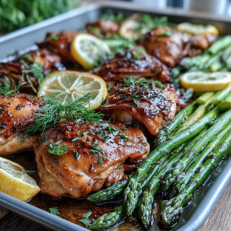 Delicious One-Pan Lemon Herb Chicken and Asparagus, perfect for an easy weeknight dinner.