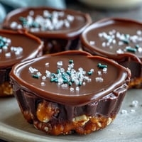 Crunchy pretzel crust cups filled with creamy peanut butter and topped with smooth chocolate—a perfect sweet-salty Easter treat.  